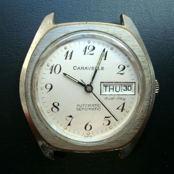 Bulova Caravelle N8 Dual Day Men's Automatic Watch 17j. Day Date Quick