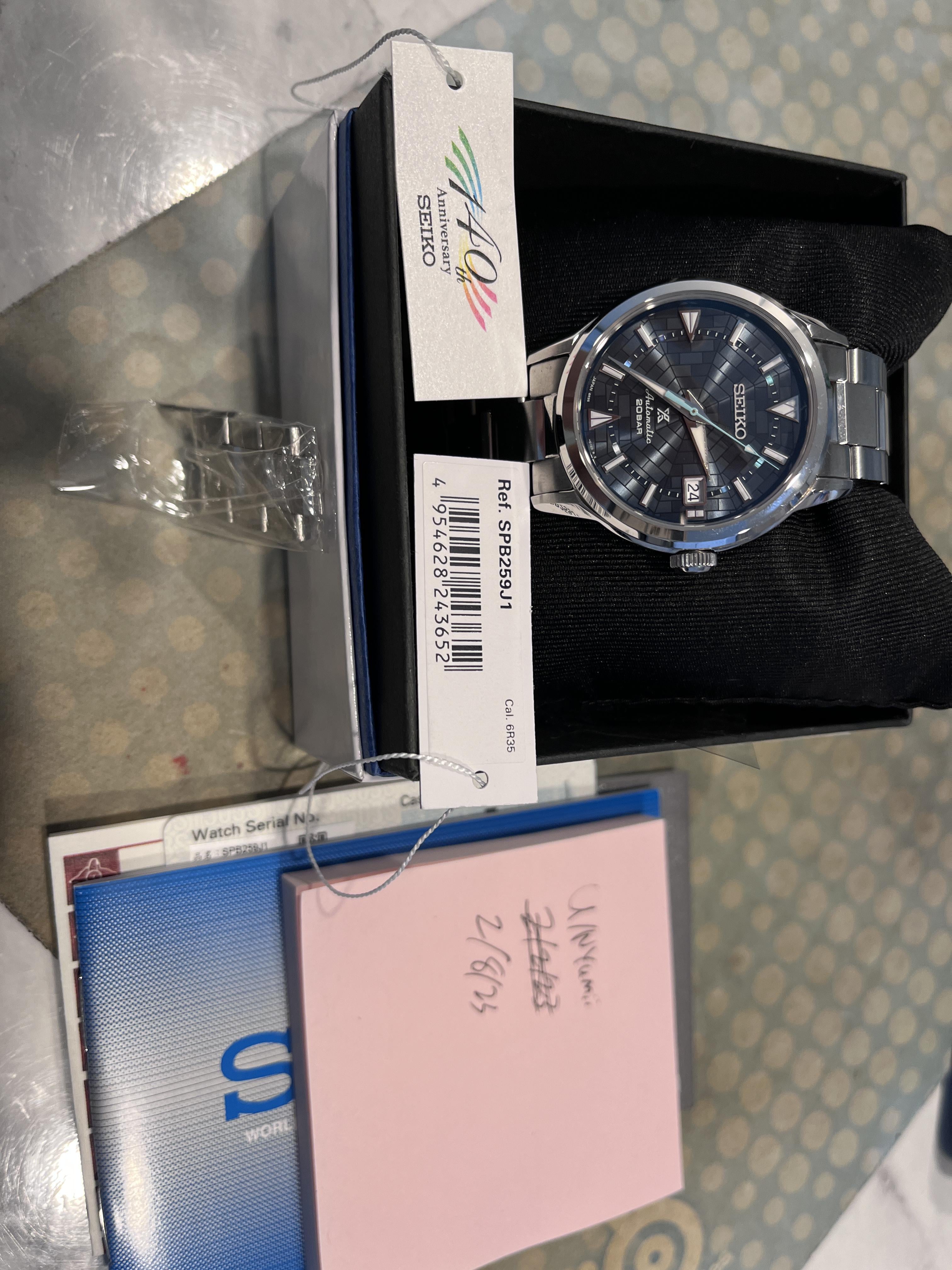 WTS] Seiko SPB259 Ginza Full kit, box, papers, warranty and card, extra  links, tags | WatchCharts