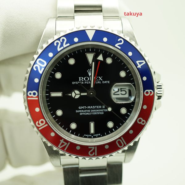 FSOTRolex 16710 GMT MASTER II RED/BLUE PEPSI BEZEL K SERIAL LUG HOLES