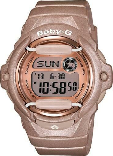 Casio Baby G Shock BG169G 4 Rose Gold Champagne Women s Digital Sports Watch WatchCharts