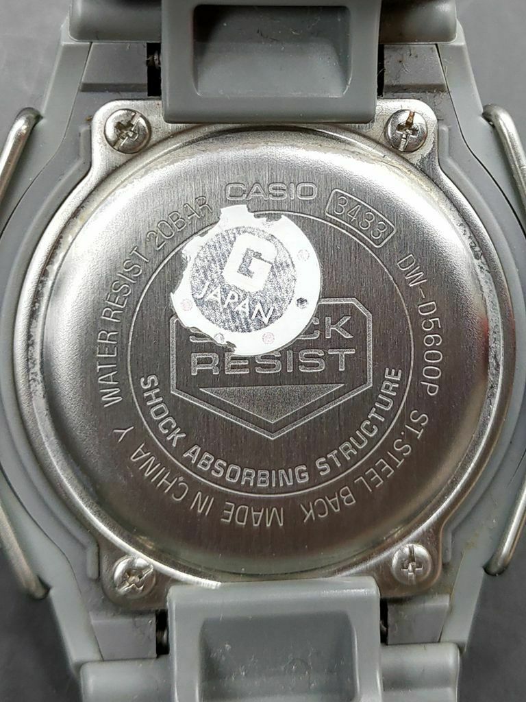 Casio G-Shock DW-D5600P-8 Grey Gray Watch Blue Face Rare