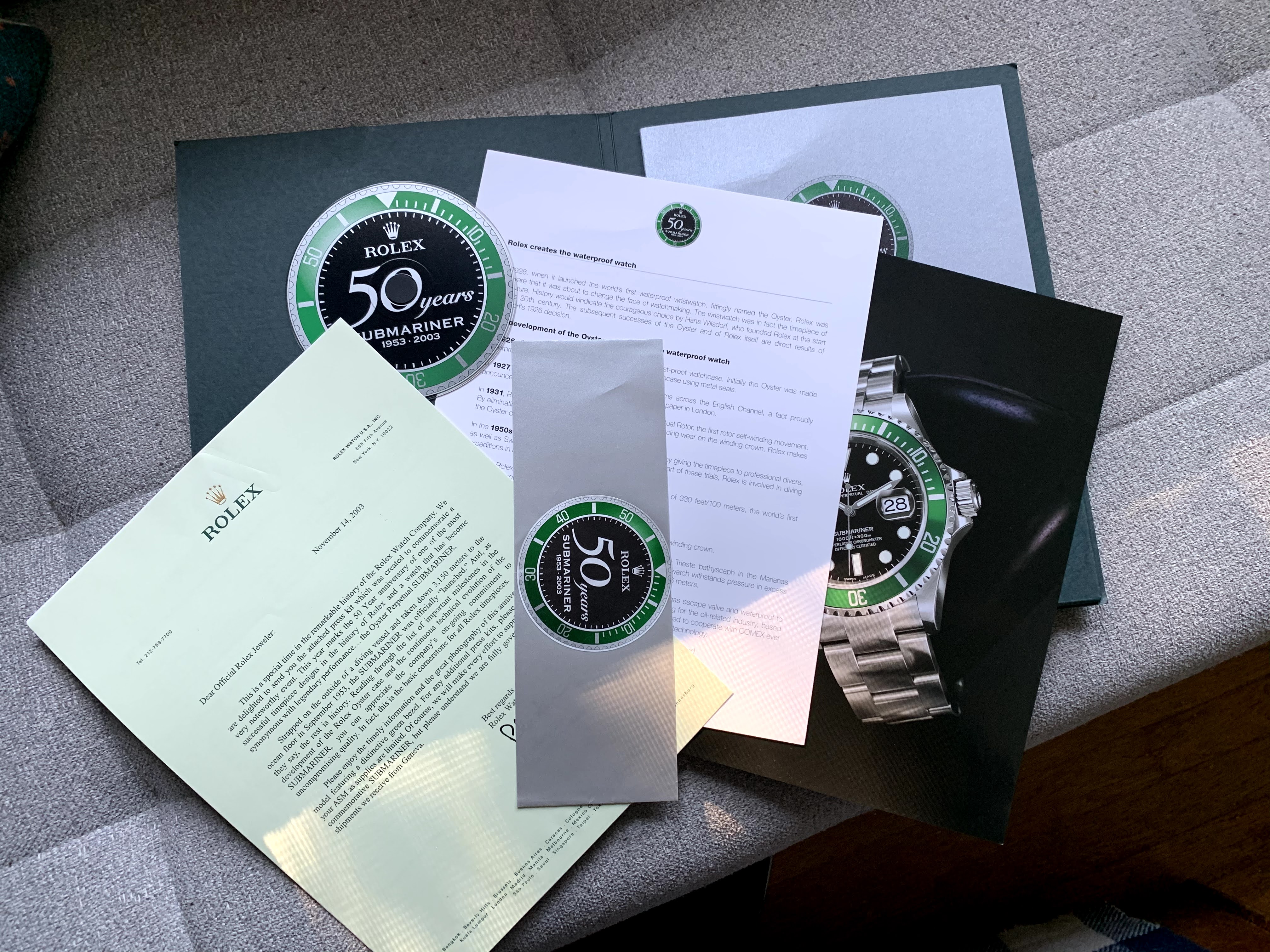 FS Rare 2003 Rolex Submariner 50th Anniversary Press Kit 16610LV