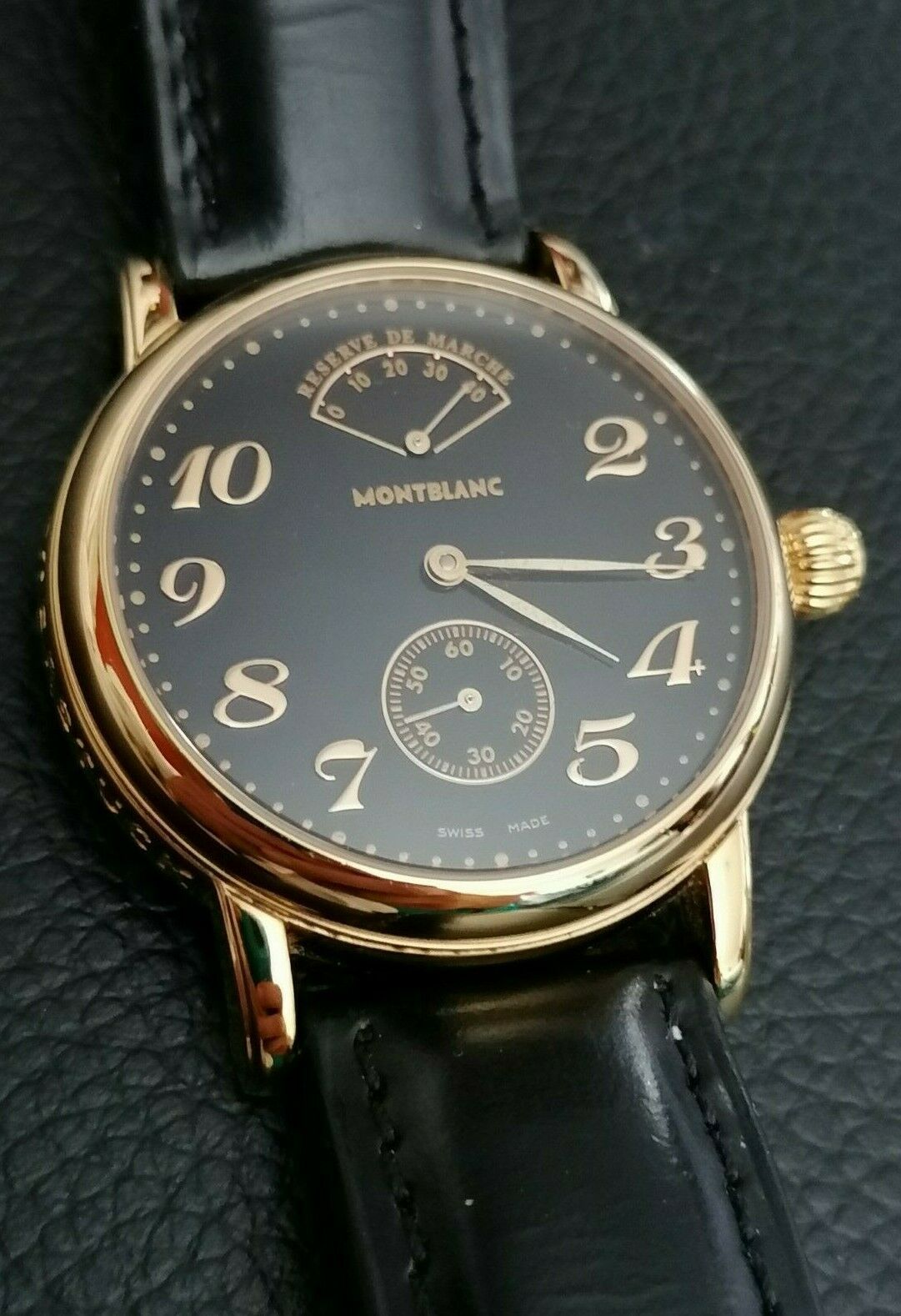 Montblanc Meisterstuck Mechanical Reserve De Marche Watch Montblanc Meisterstuck Mechanical Reserve De Marche Watch