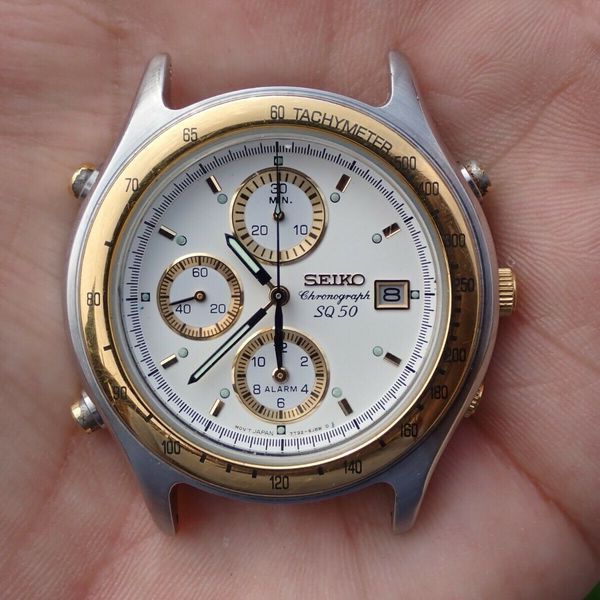 SPARES OR REPAIRS Seiko 7T32-6G50 SQ Chronograph Tachymeter Quartz ...