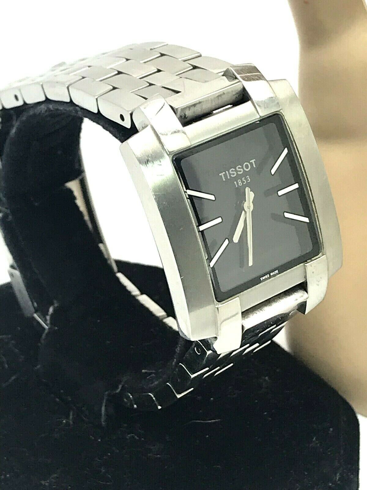 Tissot 1853 Black Dial Swiss Quartz Silver L890/990K Mens Watch