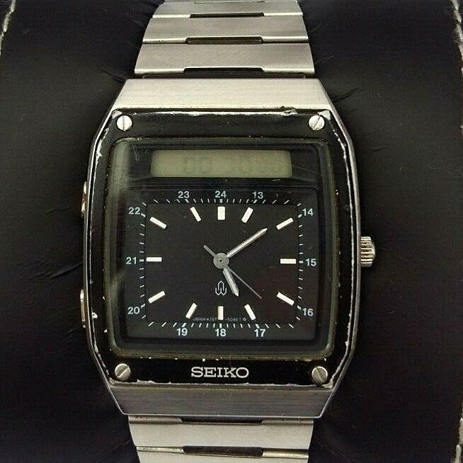SEIKO H357-5010 VINTAGE RARE JAMES BOND DUO DISPLAY WATCH 1980's