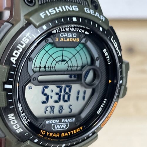 Casio Men's Watch WS-1200H 3485 100 Meter WR Fishing Gear 3 Alarms
