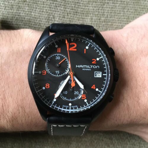 Hamilton Pilot Pioneer Khaki Watch Handcrafted Leather Strap