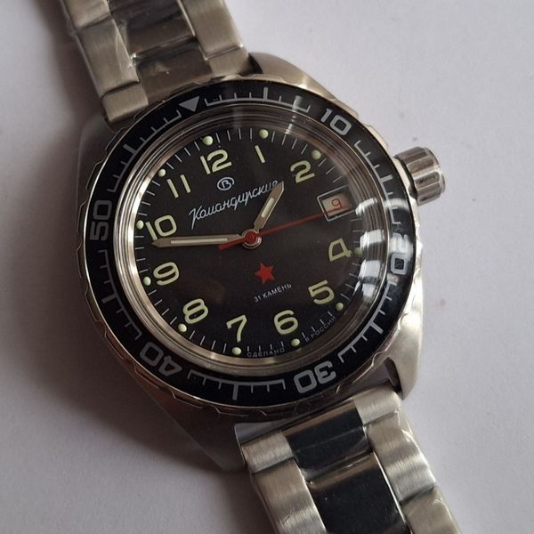 Vostok Komandirskie 2416 - Orologio Meccanico Automatico Russo, 200m Impermeabile, Acciaio Inox