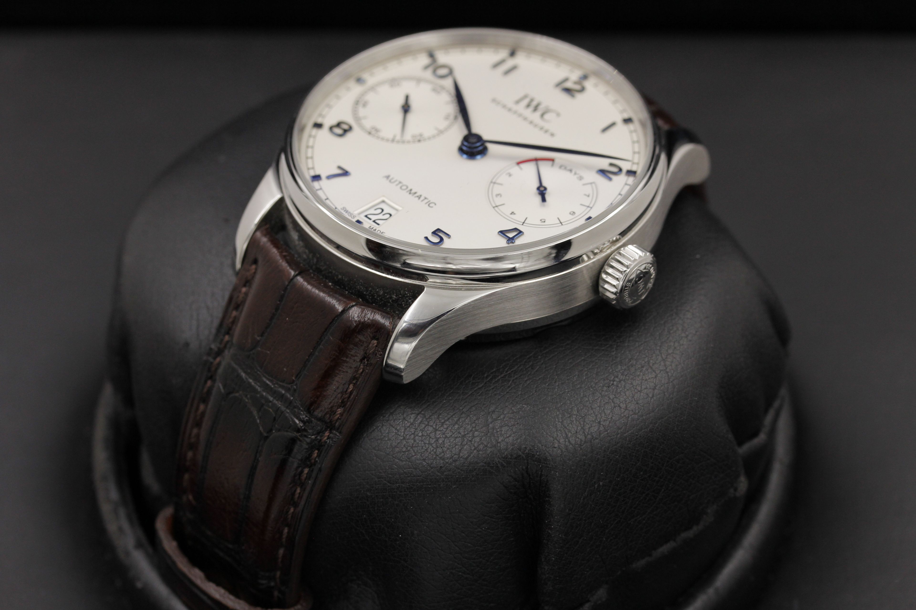 FSOT IWC Portugueser IW 500705 Silver w. Blue Dial 2018 LIKE NEW Complete WatchCharts Marketplace