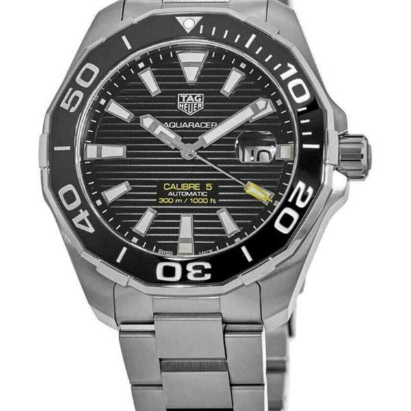 Tag Heuer Aquaracer Caliber 5 Black Dial Black Nylon Strap Watch for Men - WAY208A.FC6381 main image 1