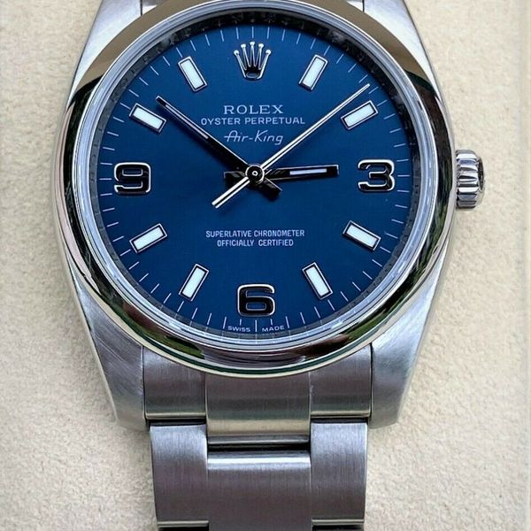 2007 Rolex Oyster Perpetual Air-King - 114200 - Blue Dial - Full Box ...