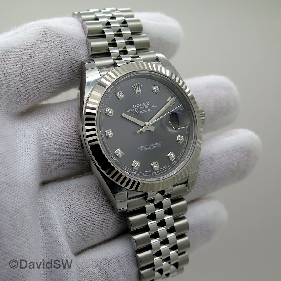 rolex datejust rhodium diamond dial