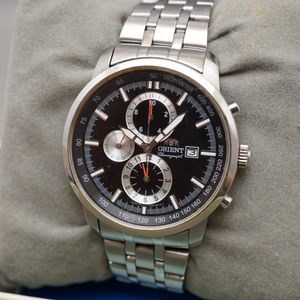 WTS] Orient TT0P-C3-B Black Silver Dial Quartz Chronograph Watch 