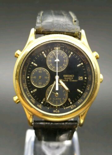 Vintage Seiko World Timer 5T52 6A39 Men s Quartz Watch WatchCharts