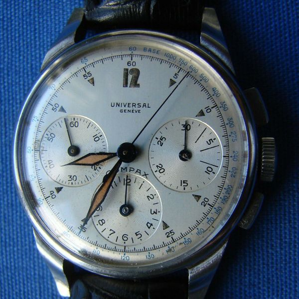 *RARE VINTAGE UNIVERSAL GENEVE COMPAX CHRONOGRAPH WRISTWATCH - Cal.281 ...