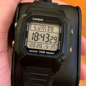 Casio W800h 1av 100 Metres Water Resistant Vintage Retro Digital Watchcharts