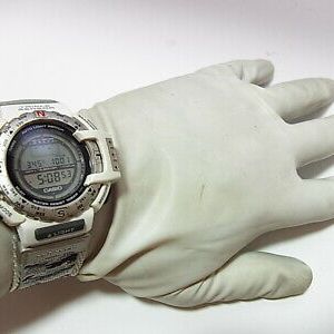 Casio Protrek White PRT-40 WWJ Leopard Limited Triple Sensor