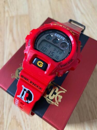 CASIO G SHOCK ONE PIECE MONKEY D LUFFY FIRE RED DW 6900 JAPAN