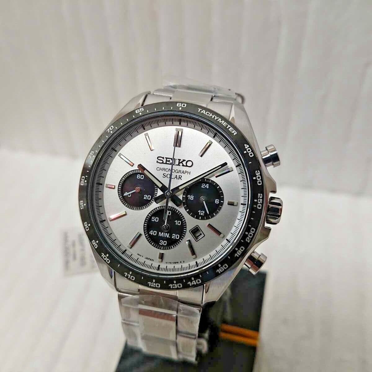 Seiko Selection Solar Panda Chronograph SBPY165 Men's Watch White