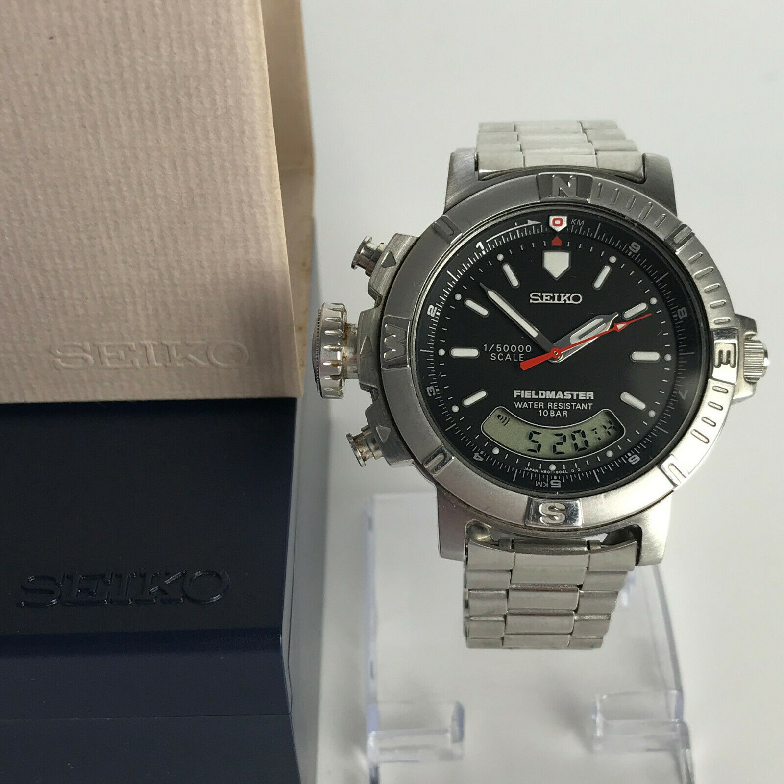 SEIKO FIELDMASTER MAP METER Watch H801-6040 anadigi field
