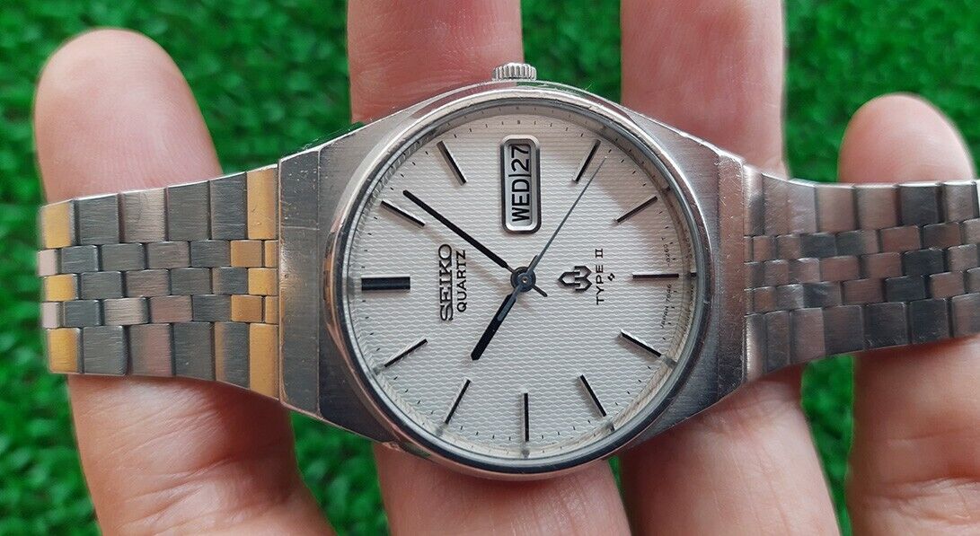 NICE VINTAGE SEIKO QUARTZ TYPE II 7546-8230 RARE DIAL JAPAN MADE
