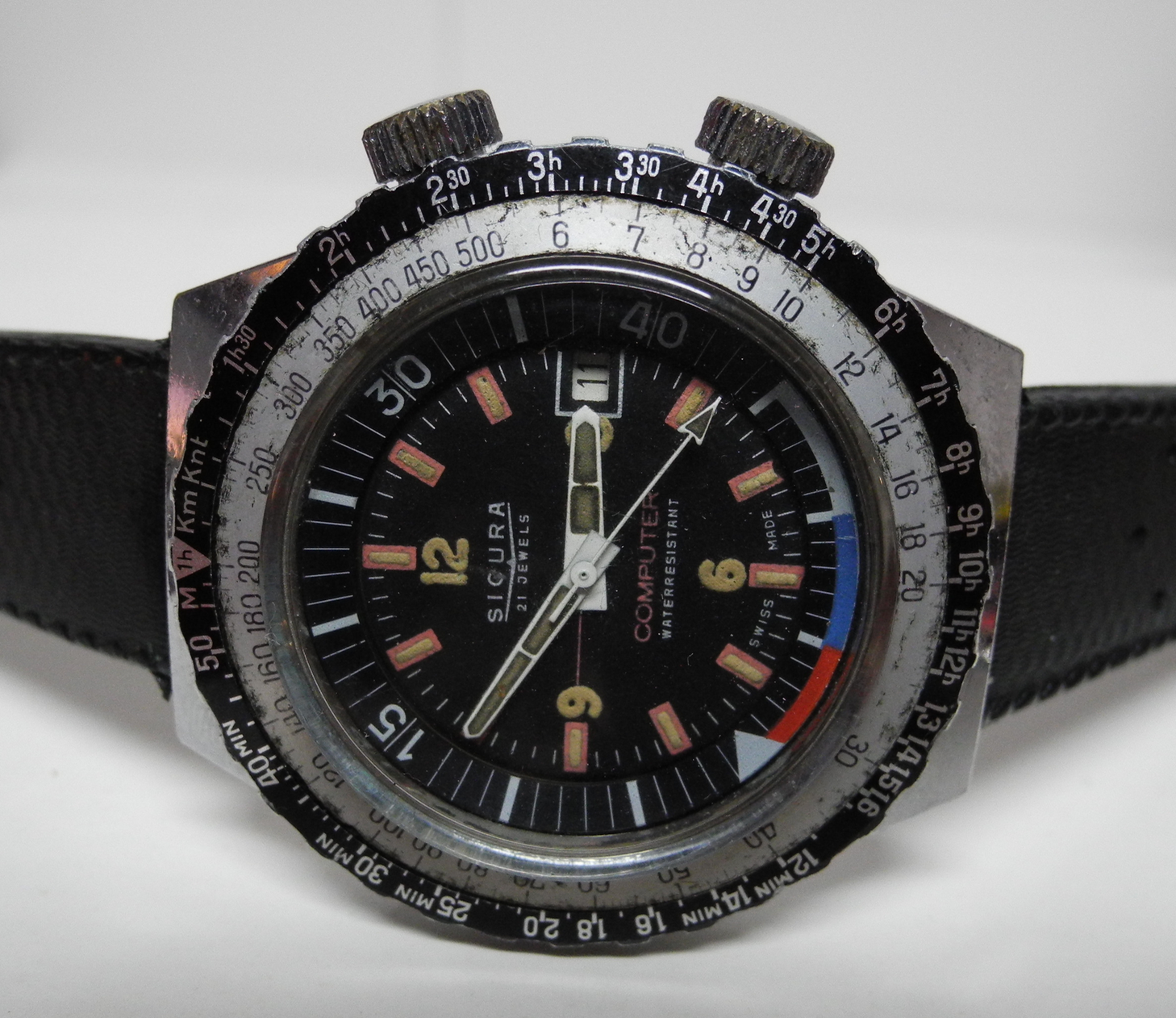 413/70年代 シクラ ダイバー SICURA 手巻き COMPUTER FAMOUS ----- SICURA DIVER - COMPUTER ----- 70s, SWISS MADE