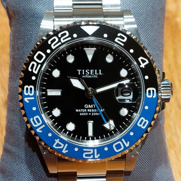 TISELL GMT 自動巻き腕時計 バットマン Miyota 9075
