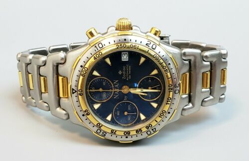 Zodiac Natan Gmt two tone chronograph men's watch 406.41.15 | WatchCharts  Marketplace