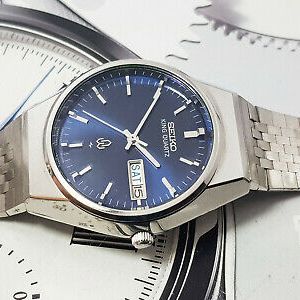 Vintage SEIKO KING QUARTZ 0853-8040 STAINLESS Mens Watch JAPAN