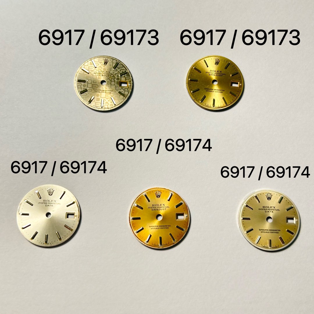 Rolex dials aged old vintage original authentic gold 6917 69173