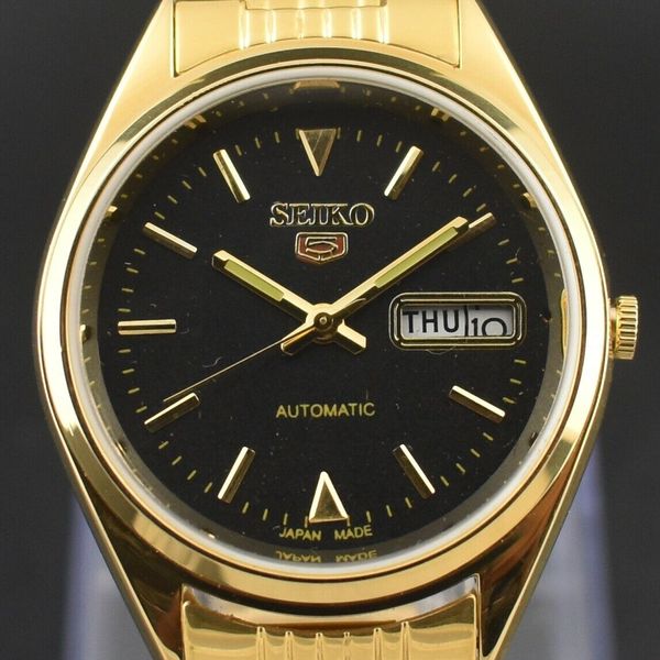 VINTAGE SEIKO 5 AUTOMATIC 17 JEWEL CAL.6309A GOLD PLATED DAY DATE MEN'S ...