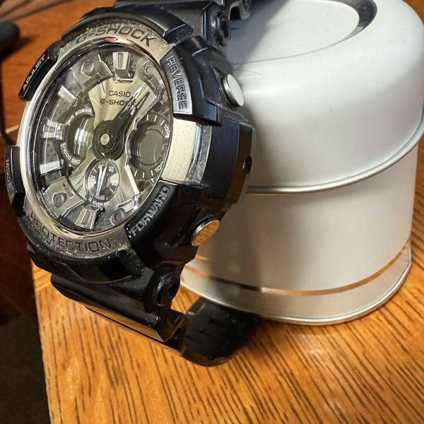 Casio G-SHOCK 5229 Men's GA-200BWBlack & Silver Mirrored Needs Battery ...