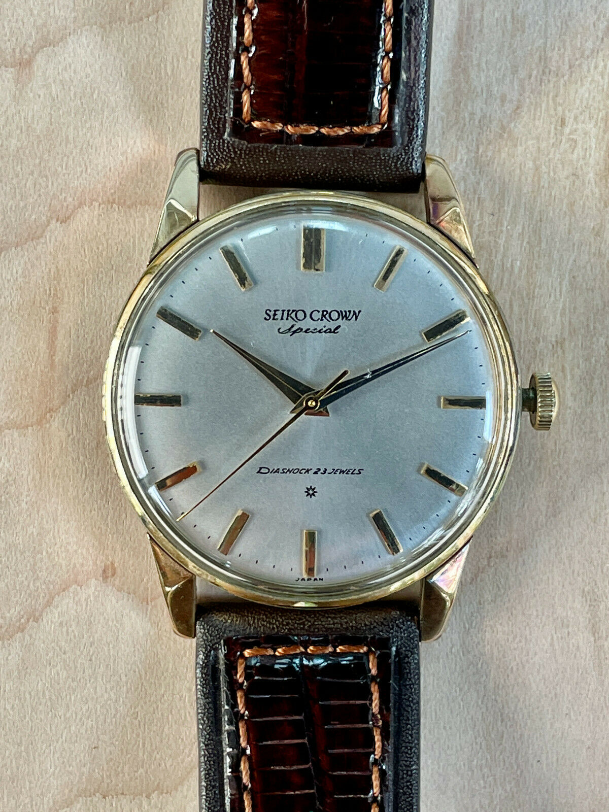 Seiko Crown Special J14100E cal 341, 23j, gold filled, runs well