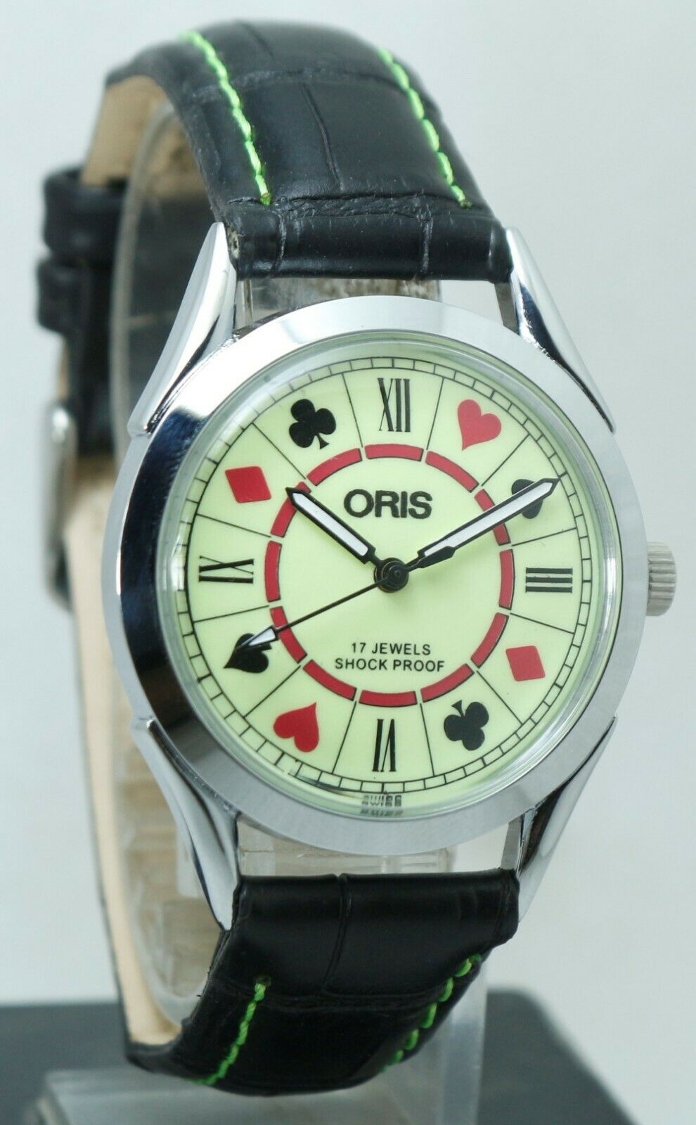 Beautiful Oris Poker Face Luminous Dial 17J FHF ST 96 Hand winding