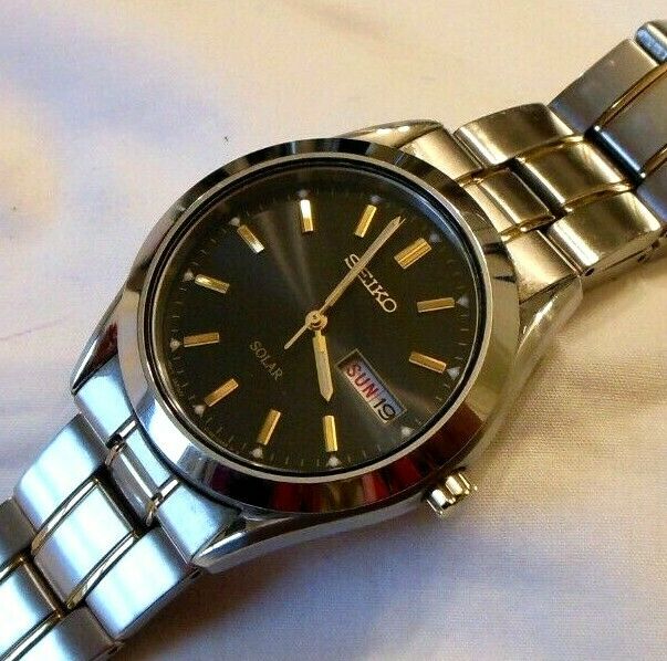 Seiko Solar Mens Watch All Stainless Steel V158 0AB0 A4