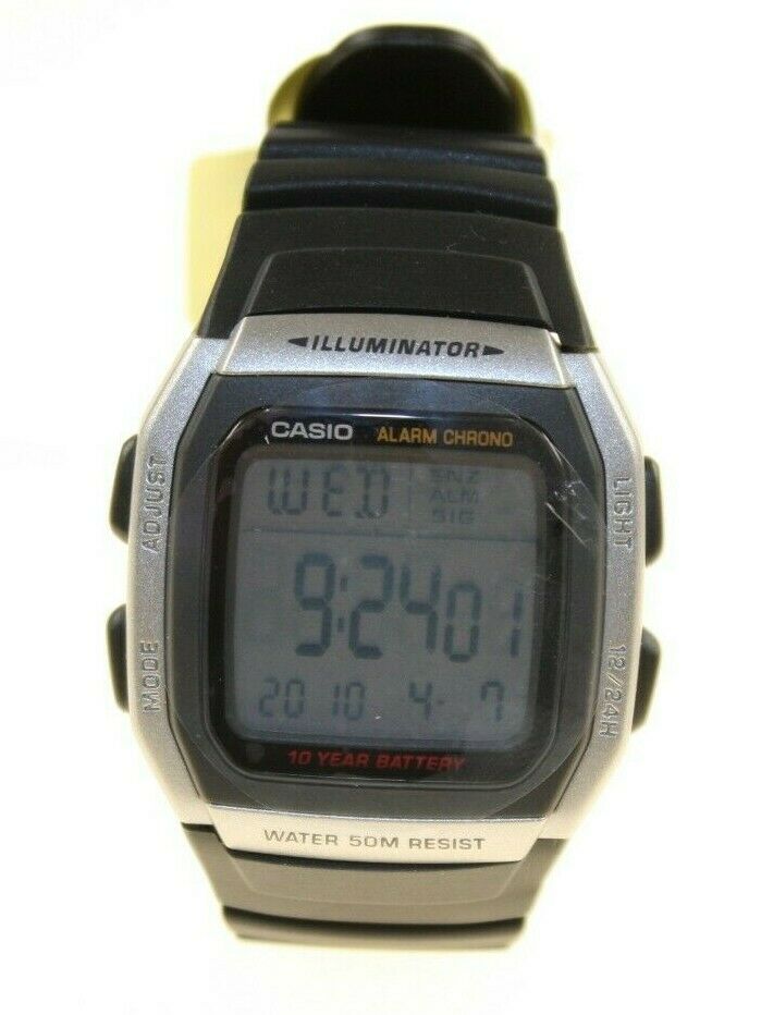 casio men's black resin strap digital lcd watch