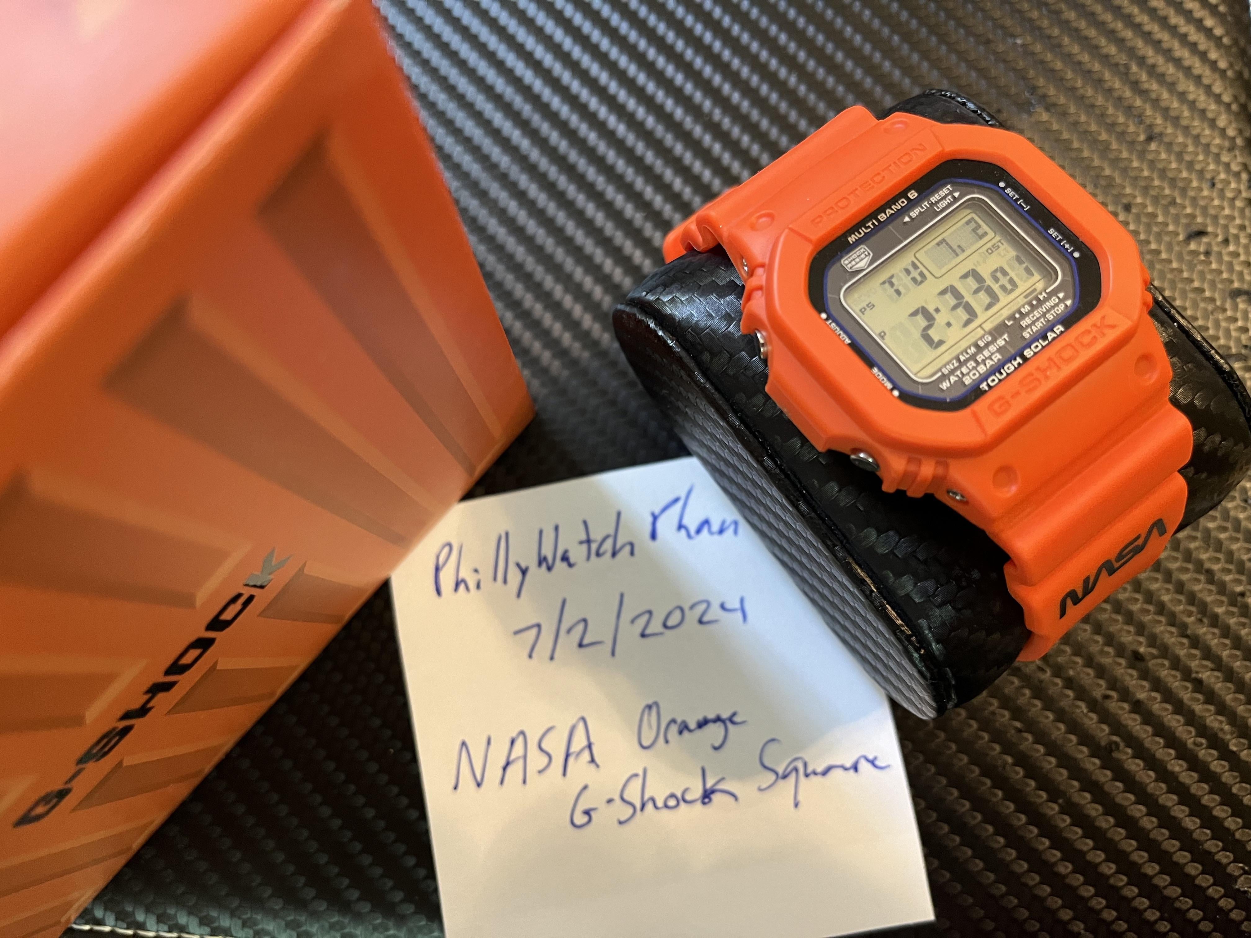 WTS] G-Shock x NASA - Orange Square LE - GWM5610NASA4 - Full kit |  WatchCharts Marketplace