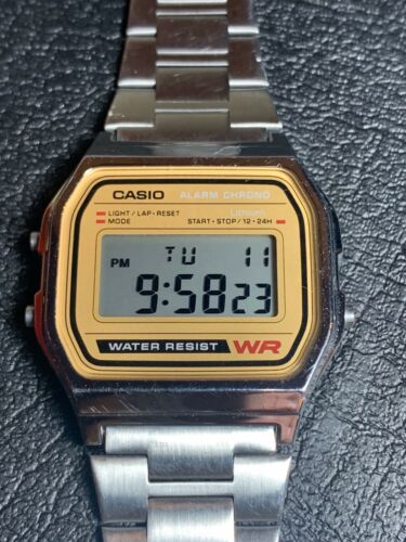MENS - WOMENS - TEENS CASIO WR 593 A158 WE - DIGITAL WATCH - STAINLESS  STEEL | WatchCharts