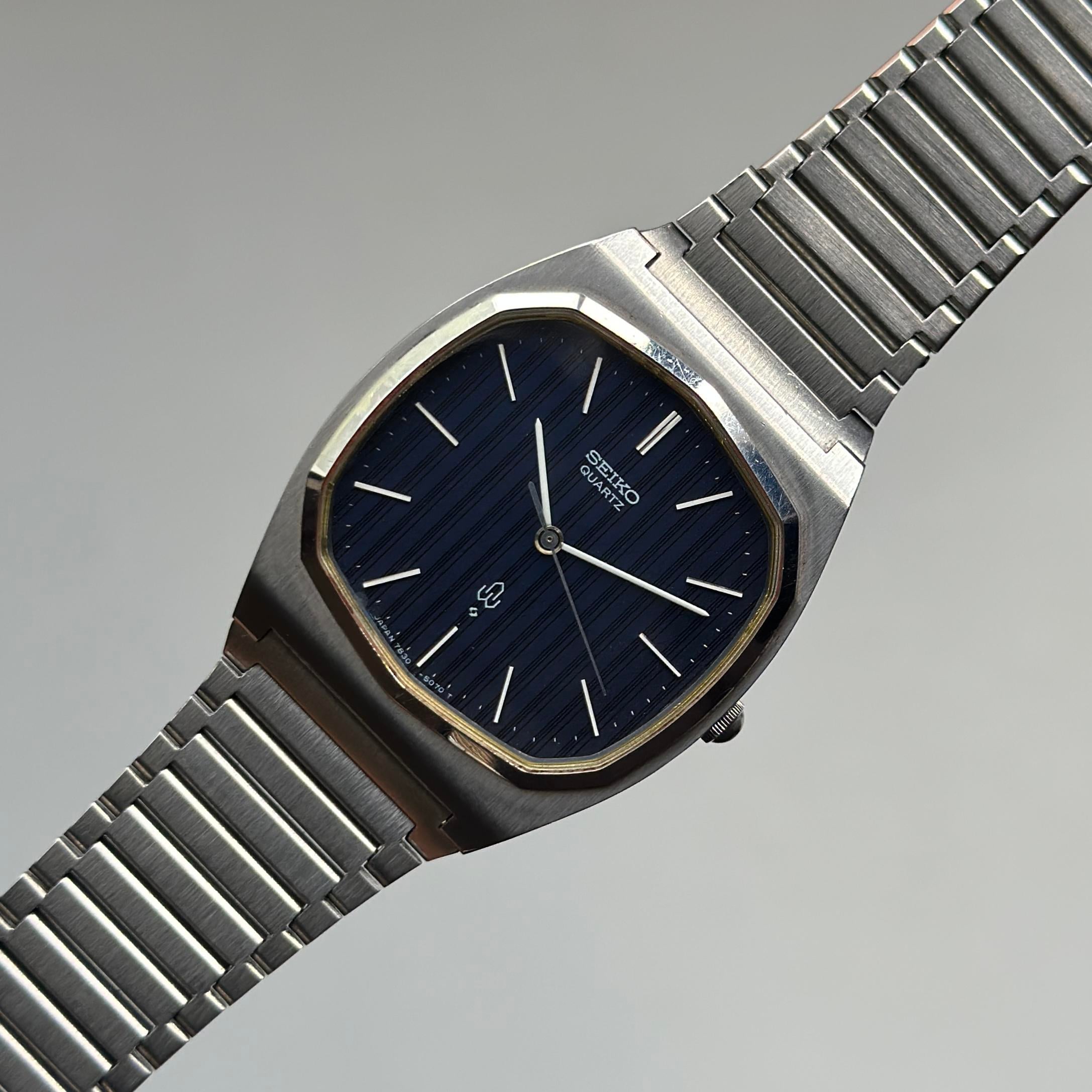 WTS] Rare 1977 Seiko Deep Blue Pinstripe Dial (7830-5060) $360