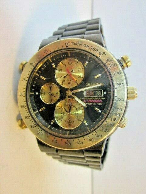 seiko quartz chronograph sports 150 gold