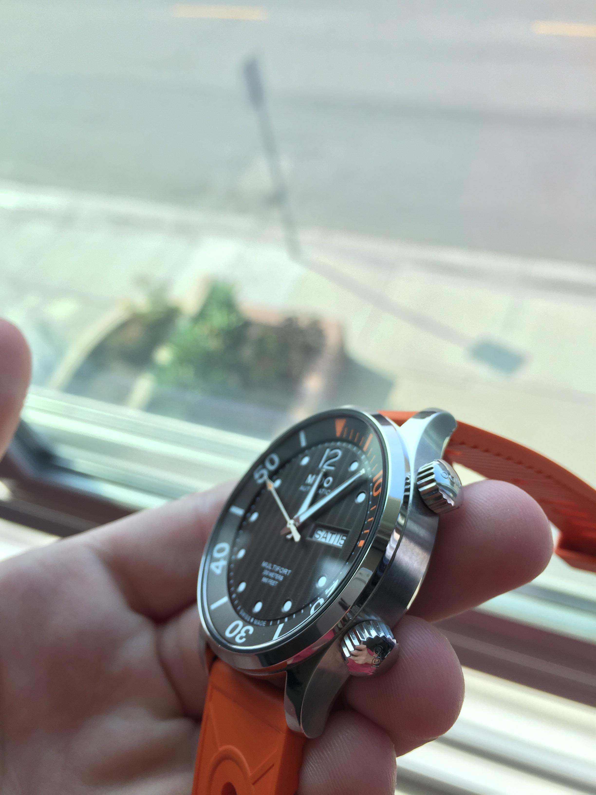 Mido Multifort Two Crowns Diver ORANGE Accents Internal Bezel