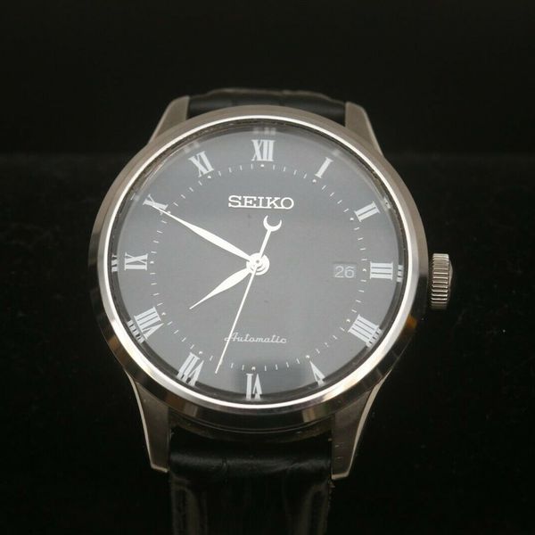 Seiko 4R35-00P0 Black Dial Leather Band 23j Automatic Mechanical Men's  Watch | WatchCharts