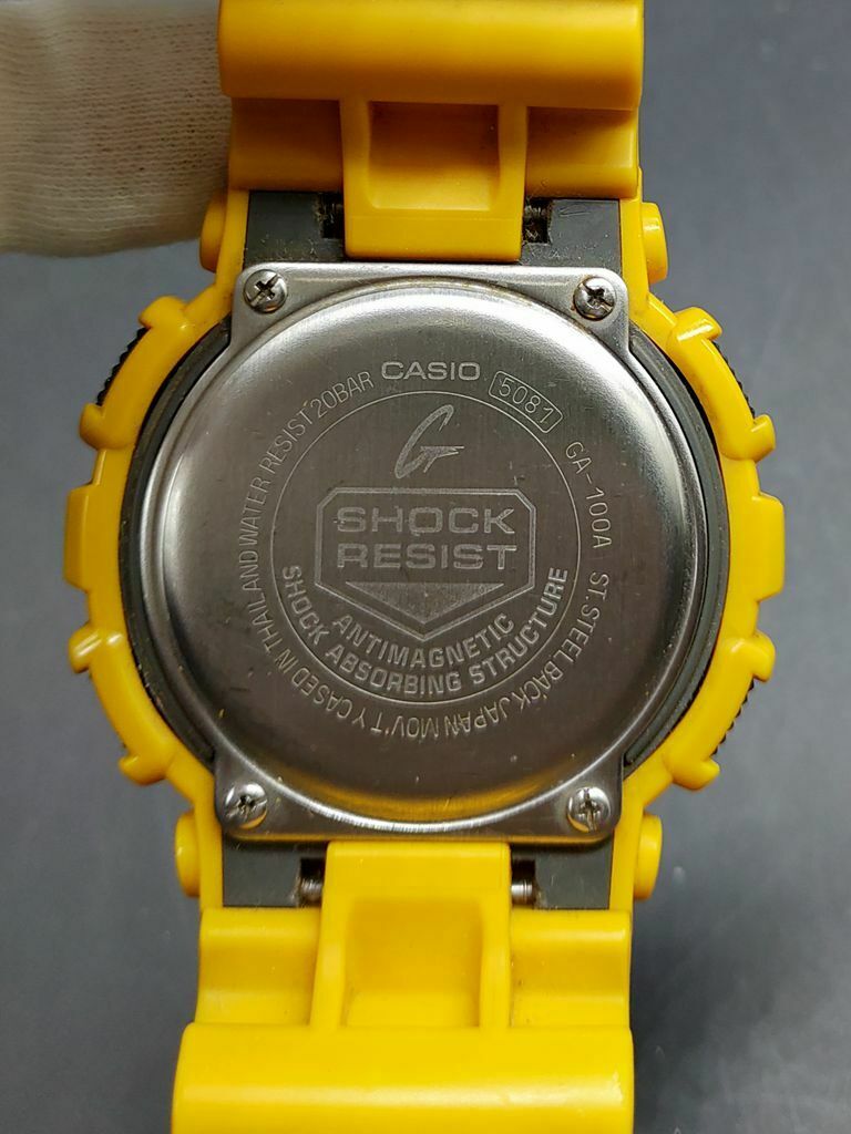 C asio G-Shock GA-100A-9A Yellow Analog Digital Watch GA-100