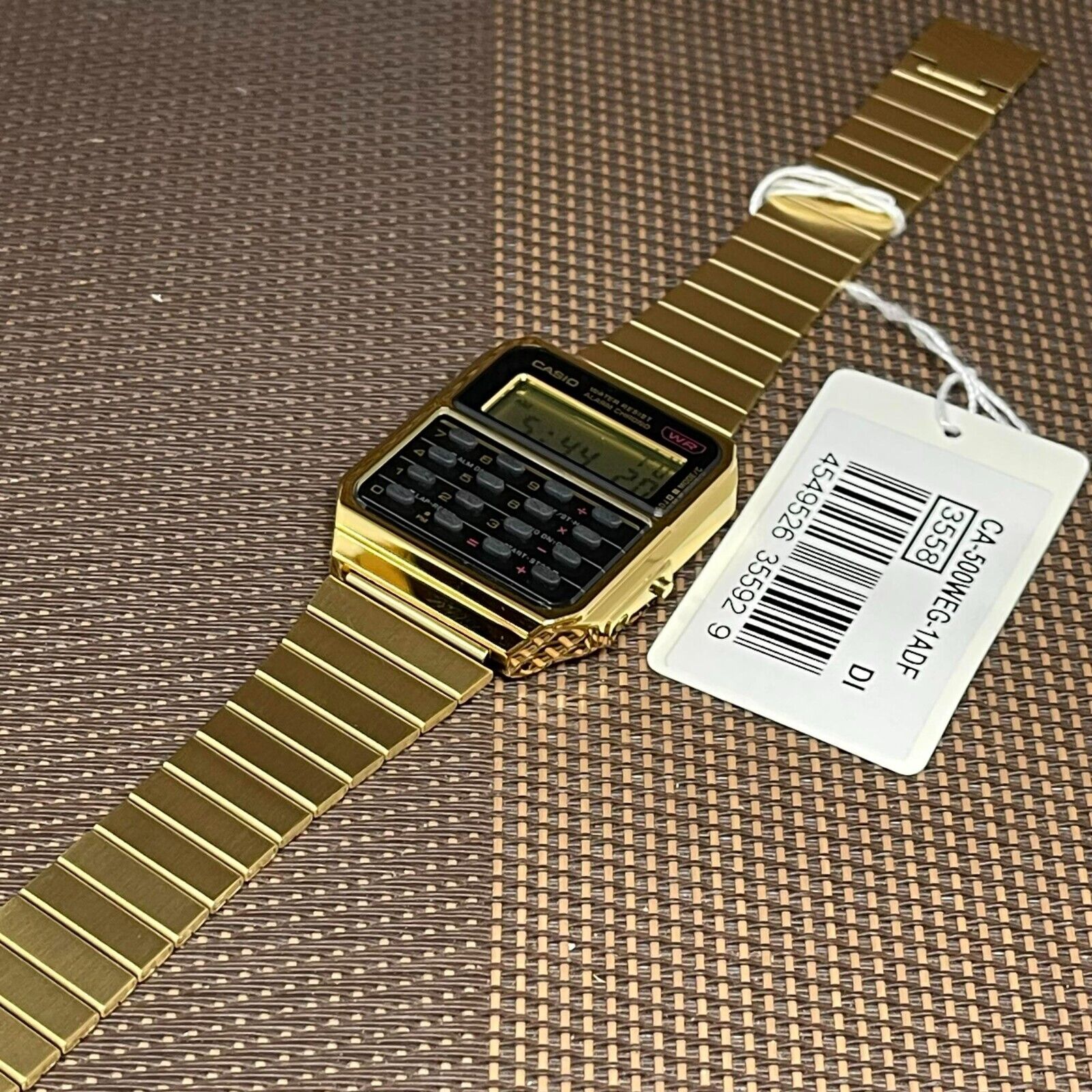 Casio Vintage CA-500WEG-1A Gold Stainless Steel Calculator Digital 