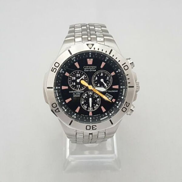 CITIZEN E812S040442 MENS ECODRIVE CHRONOGRAPH WATCH ALARM DATE