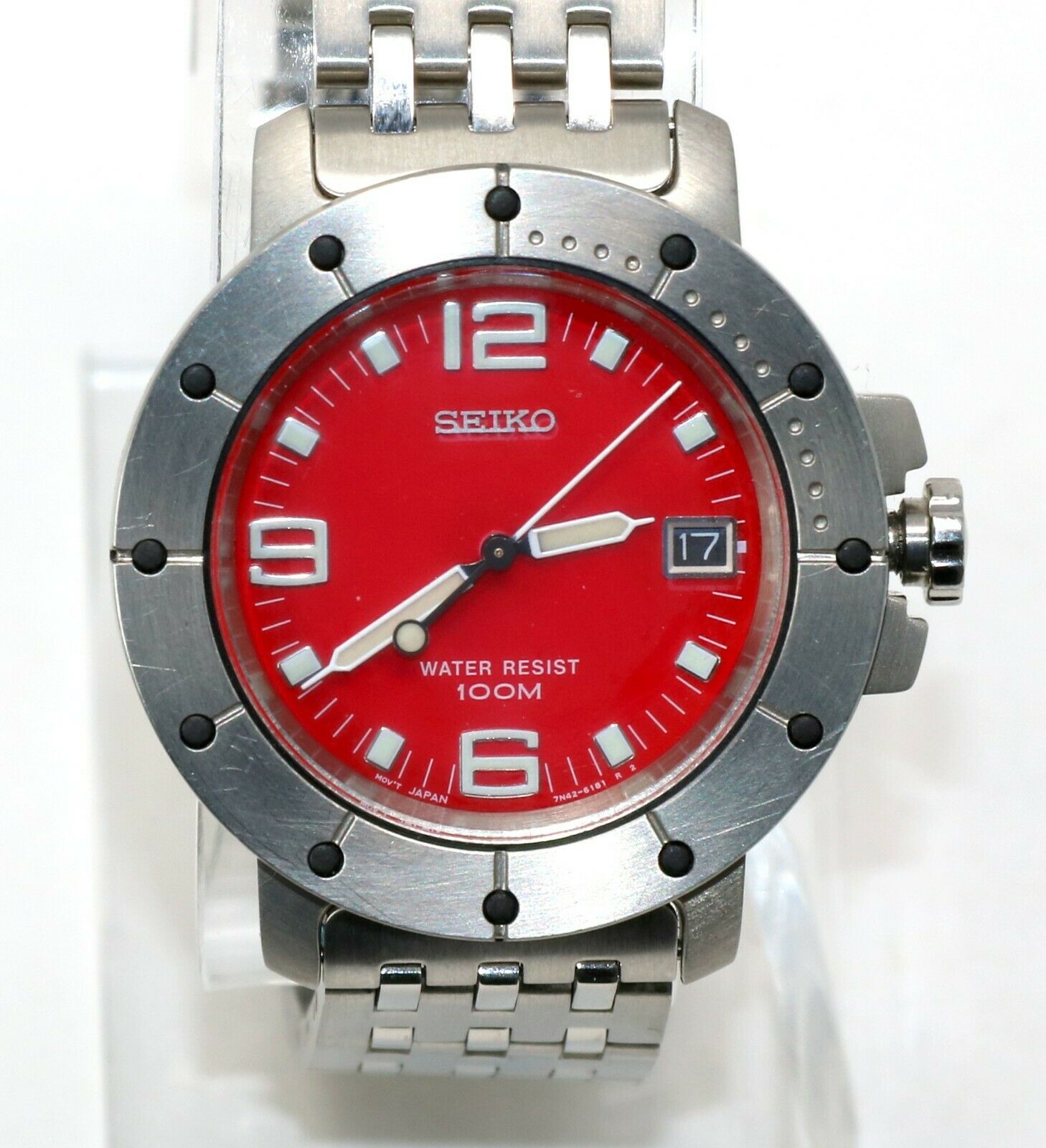 red face seiko watch