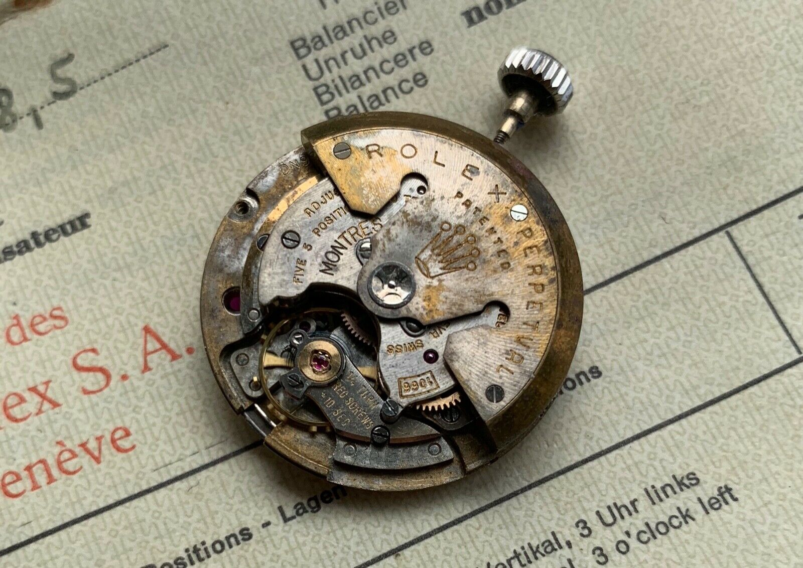 Rolex 1066 outlet movement