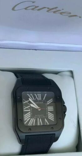 CARTIER SANTOS 100 CARBON ALL BLACK 3774 WSSA0006 Box And Papers