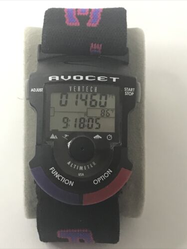 Vintage 90s AVOCET Vertech Alpine Ski Altimeter Thermometer Watch